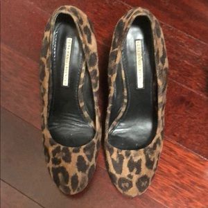 Leopard wedge heels, Vera Wang lavender